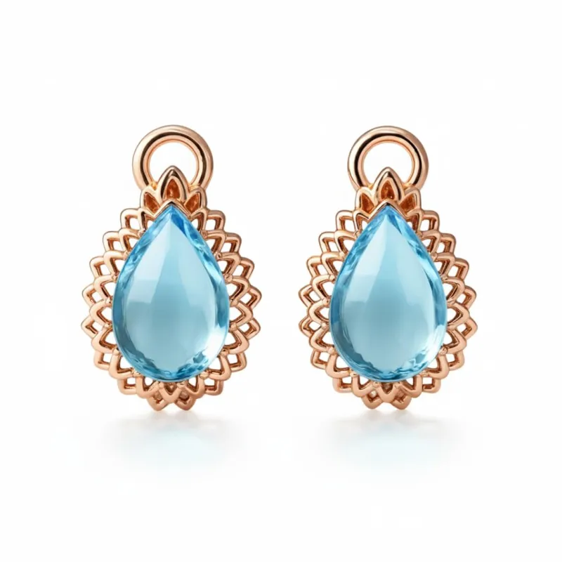 Topaz Earrings for Women Tear Drop Earrings Jewelry Silver 14K Rose Gold Plated Minimalistic Pear Shaped Blue Topaz 5 Carats December Birthstone Jewelry Gifts for Her made by Zulily