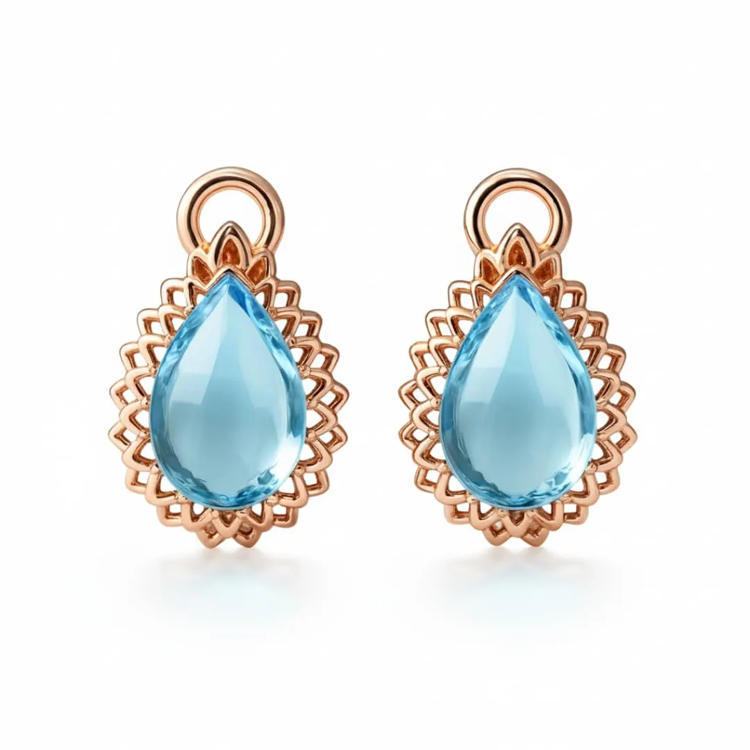Topaz Earrings for Women Tear Drop Earrings Jewelry Silver 14K Rose Gold Plated Minimalistic Pear Shaped Blue Topaz 5 Carats December Birthstone Jewelry Gifts for Her sold by Zulily
