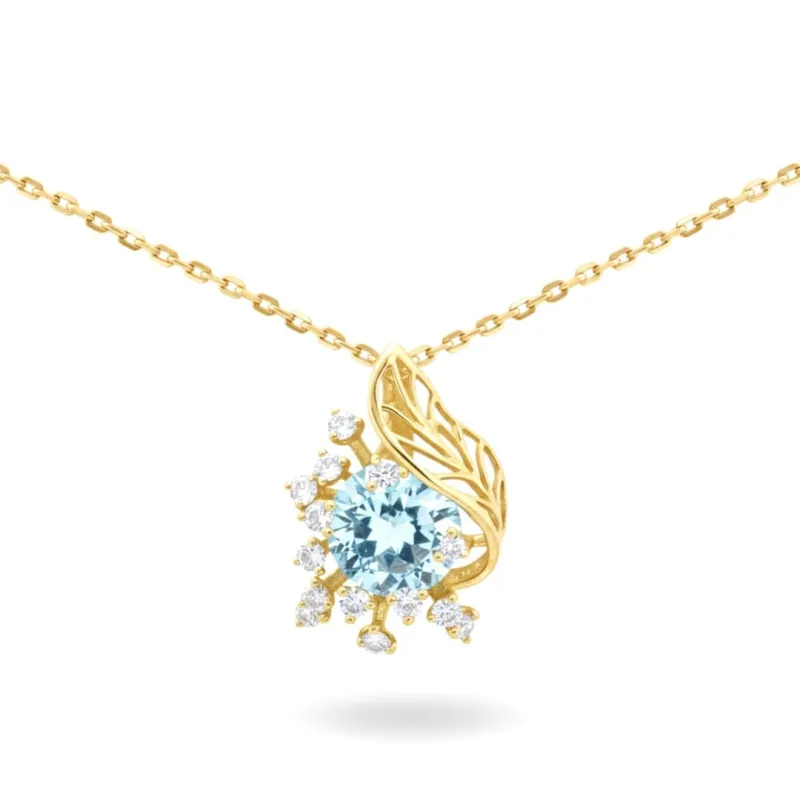 Snowflake Necklace for Women 4.31 Carats14K Gold Plated over Sterling Silver Snowflake Necklace Gold Plated Citrine Blue Topaz Jewelry November Birthstone Necklaces for Women made by Zulily