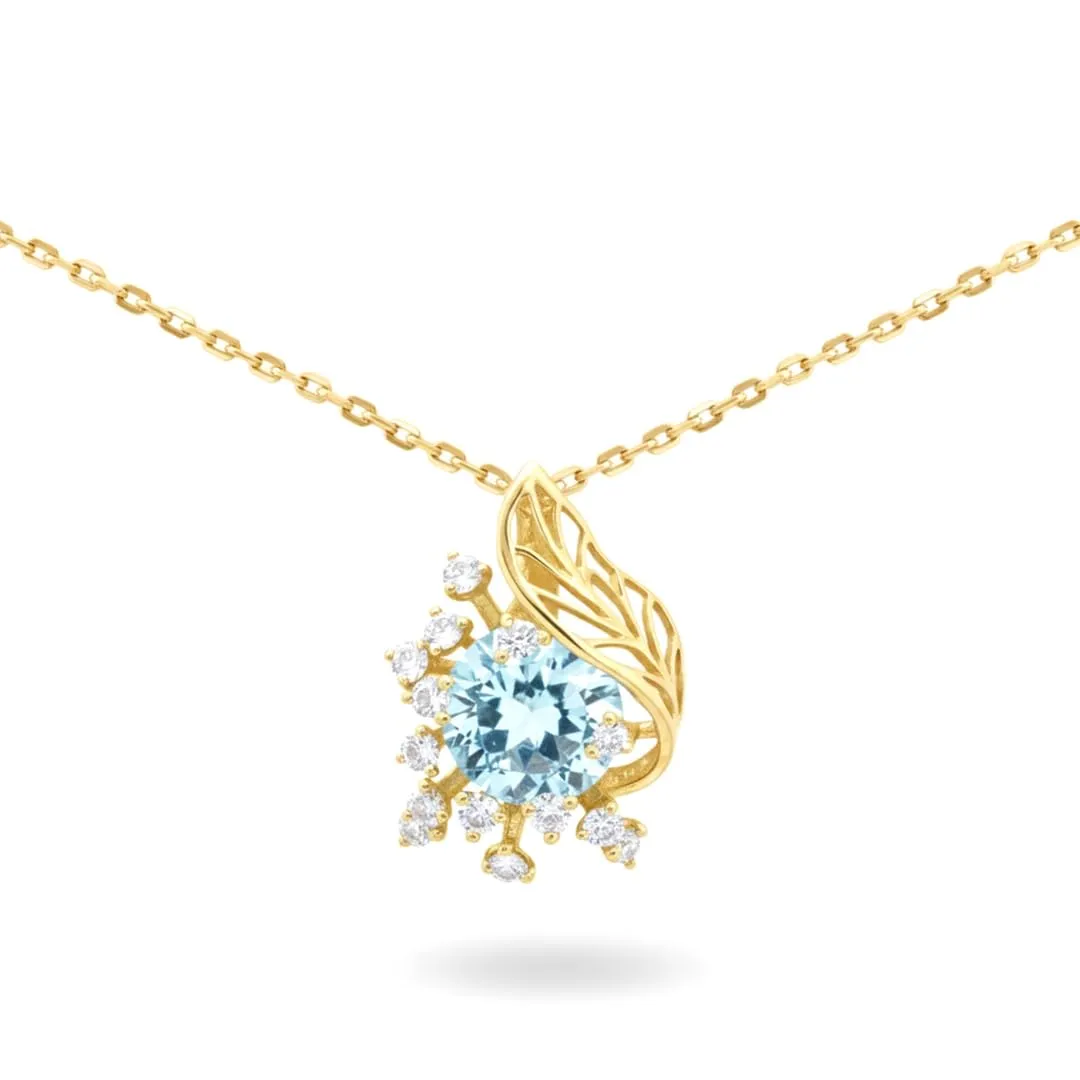 Snowflake Necklace for Women 4.31 Carats14K Gold Plated over Sterling Silver Snowflake Necklace Gold Plated Citrine Blue Topaz Jewelry November Birthstone Necklaces for Women sold by Zulily