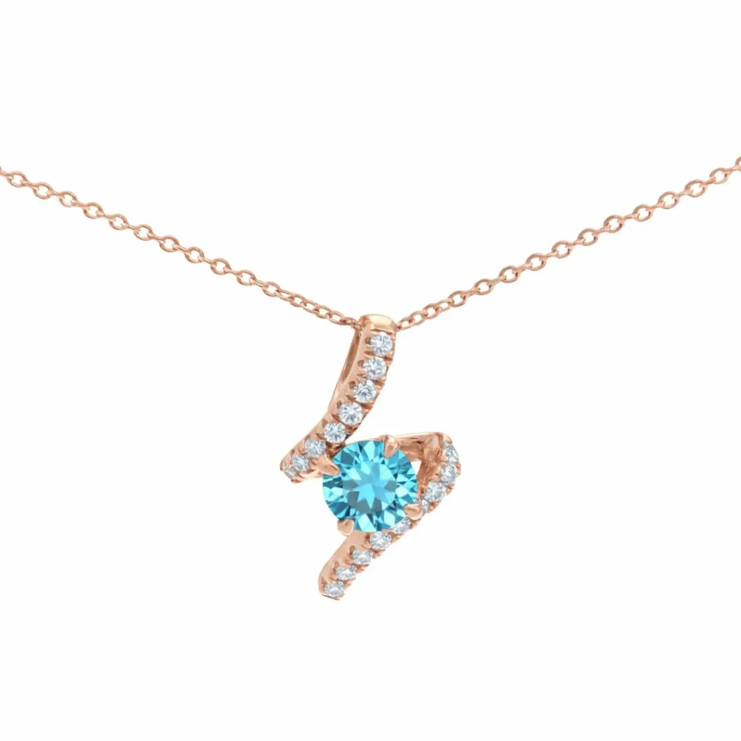 Swirl Necklace for Women Amethyst Citrine Blue Topaz Necklace Sterling Silver Pave Necklace for Women January February and December Birthstone Jewelry for Women Gift sold by Zulily product image thumbnail 2