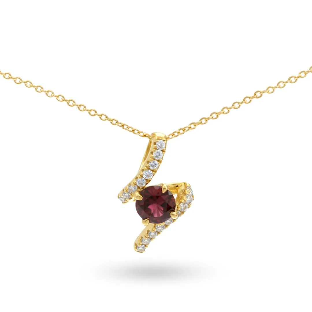 Swirl Necklace for Women Amethyst Citrine Blue Topaz Necklace Sterling Silver Pave Necklace for Women January February and December Birthstone Jewelry for Women Gift sold by Zulily product image thumbnail 3