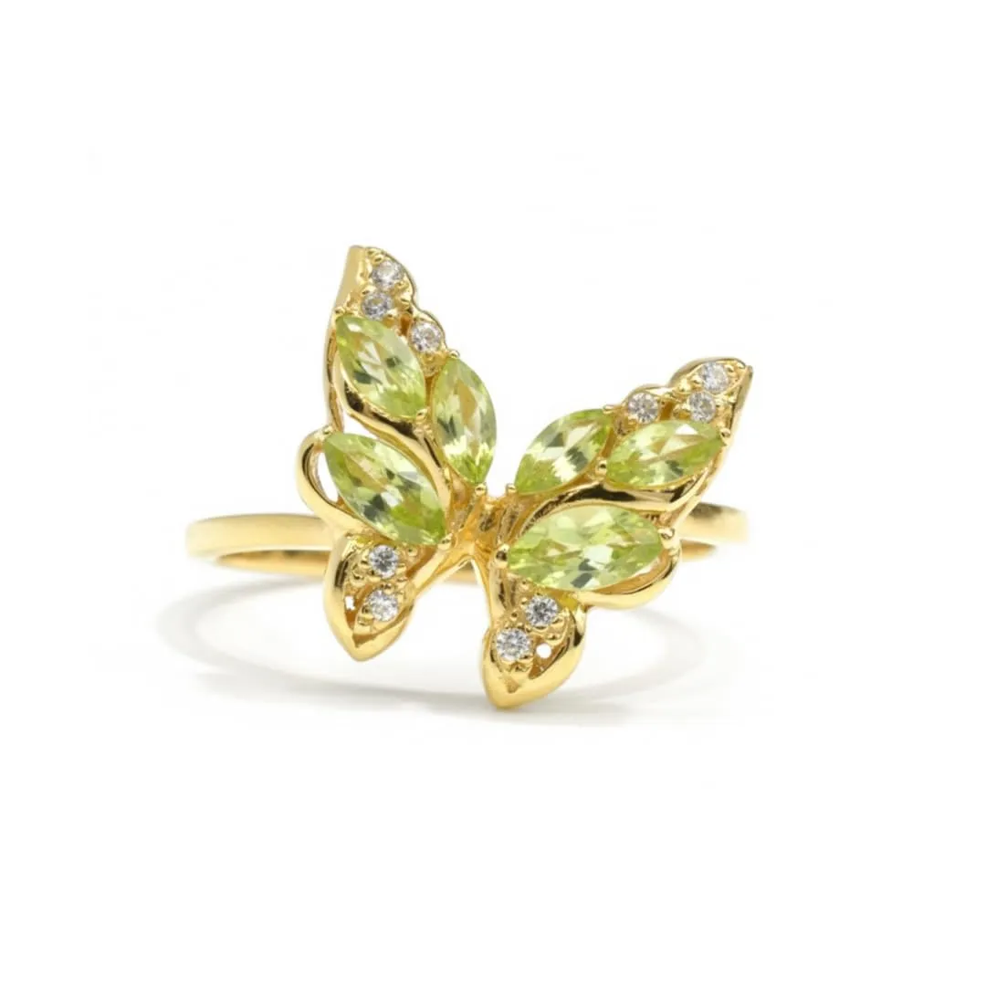 Butterfly Sterling Silver Rings Blue Topaz Peridot Amethyst Ring Gold 14K Plated over Sterling Silver Butterfly Rings February December August Birthstone Gifts for Her sold by Zulily product image thumbnail 4