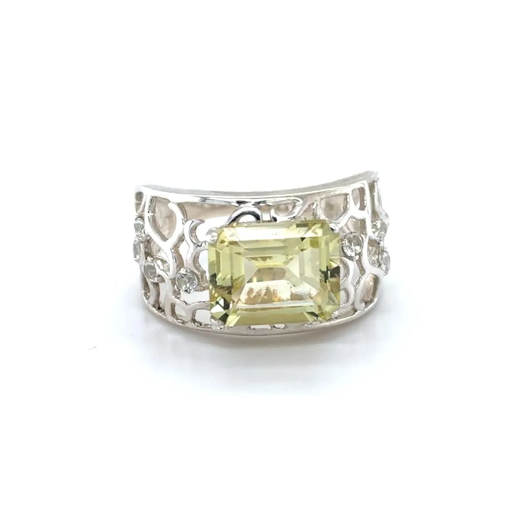Genuine Lemon Quartz Ring 2.40 Carats Lemon Quartz Jewelry Green Gemstone Rings for Women Topaz Rings for Women November Birthstone Jewelry for Women Gift sold by Zulily product image thumbnail 3