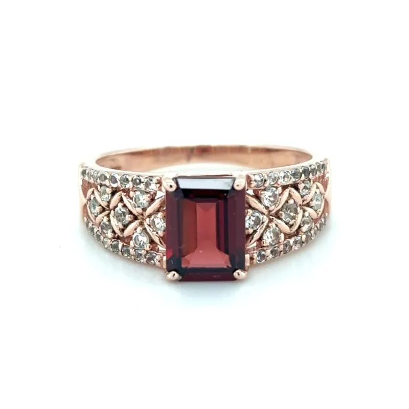 Fine Color Jewels Genuine Red Garnet Ring Sterling Silver January Birthstone Jewelry 1.82 Carats Cocktail Garnet Rings for Women Sterling Silver Topaz Rings for Women Dual Birthstone White Topaz Jewelry made by Zulily