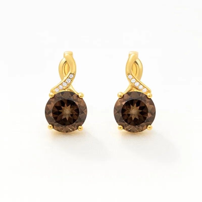 Genuine Smoky Quartz Earrings for Women 5.06 Carats Smoky Quartz Jewelry for Women June Birthstone 14K Yellow Gold Earrings Over Sterling Silver Topaz Jewelry Gifts for Her made by Zulily