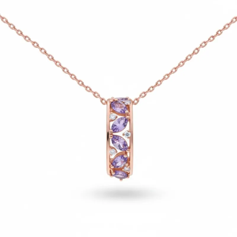 Barrel Necklaces for Women Vertical Bar Necklaces for Women Amethyst Necklace 14K Gold Plated over Sterling Silver Bar Pendant Necklace February Birthstone Jewelry made by Zulily