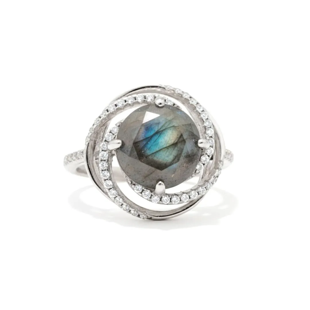 Labradorite Ring for Women Sterling Silver Orbit Rings Labradorite Rings for Women 3.39 Carats Accent Celestial Rings for Women Orbit Jewelry Gifts for Her sold by Zulily product image thumbnail 2
