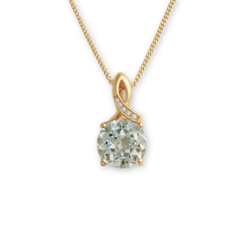 Genuine Green Amethyst Necklace 3.39 Carats Prasiolite Necklace Prasiloite Jewelry Two Birthstone Amethyst Necklaces for Women Dual Birthstone Topaz Jewelry Gifts for Her made by Zulily