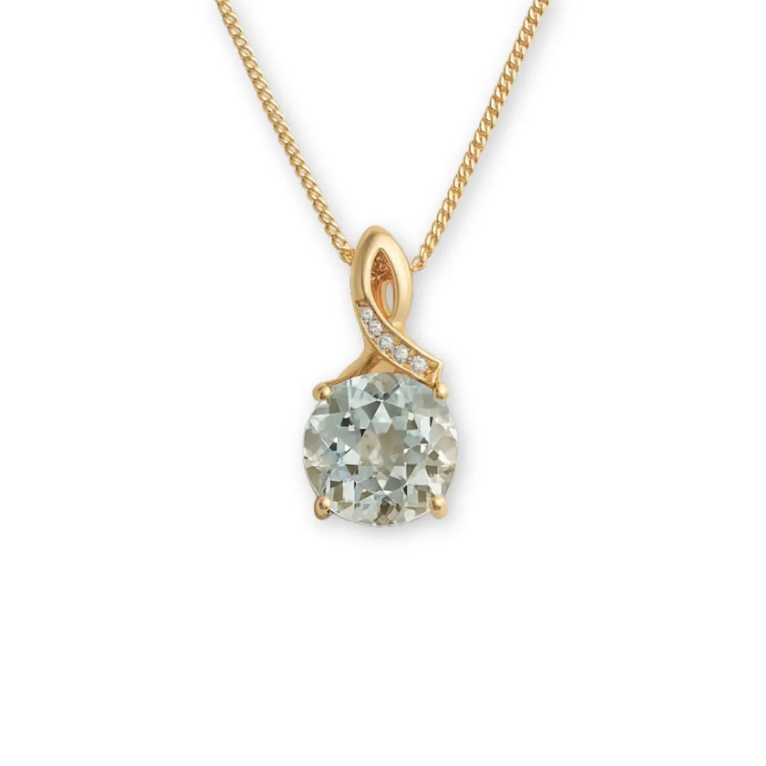 Genuine Green Amethyst Necklace 3.39 Carats Prasiolite Necklace Prasiloite Jewelry Two Birthstone Amethyst Necklaces for Women Dual Birthstone Topaz Jewelry Gifts for Her sold by Zulily