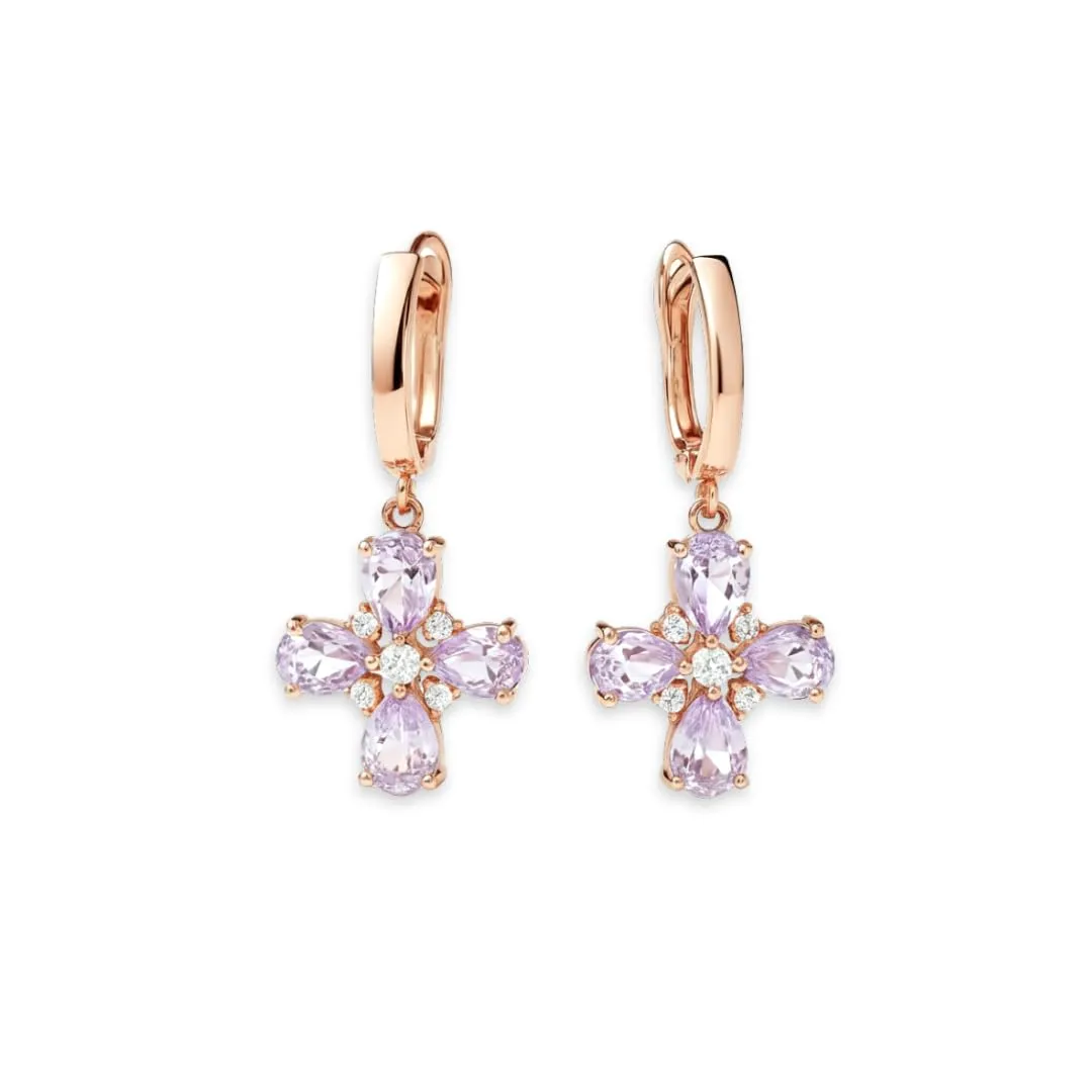 Pastel Earrings for Women 13.48 Carats Sky Blue Topaz Amethyst Jewelry Sterling Silver Floral Dangle Blue Topaz Earrings for Women December February Birthstone Jewelry sold by Zulily