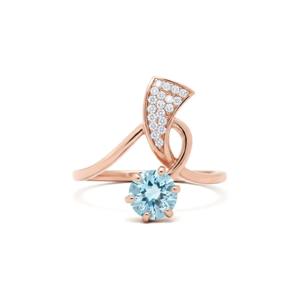 Bypass Ring Pave Rings for Women 1.11 Carats Sterling Silver Blue Jewelry White Topaz Accent Rings Sterling Silver Blue Topaz Ring for Women Gifts for Her sold by Zulily product image thumbnail 4