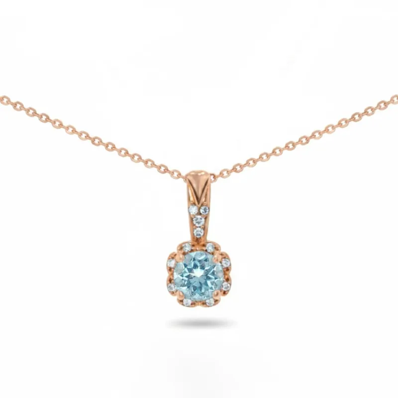Silver Flower Necklaces for Women Lolite Blue Topaz Voilet Necklaces for Women 1.05 Carats 14K Gold Plated Sterling Silver Pave Necklace for Women Lolite Blue Topaz Jewelry made by Zulily