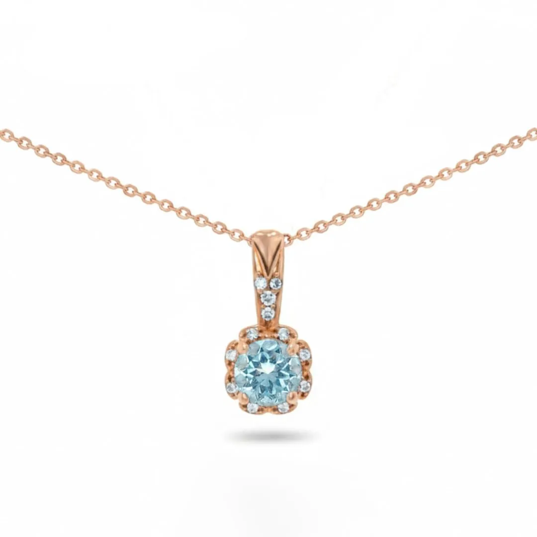 Silver Flower Necklaces for Women Lolite Blue Topaz Voilet Necklaces for Women 1.05 Carats 14K Gold Plated Sterling Silver Pave Necklace for Women Lolite Blue Topaz Jewelry sold by Zulily