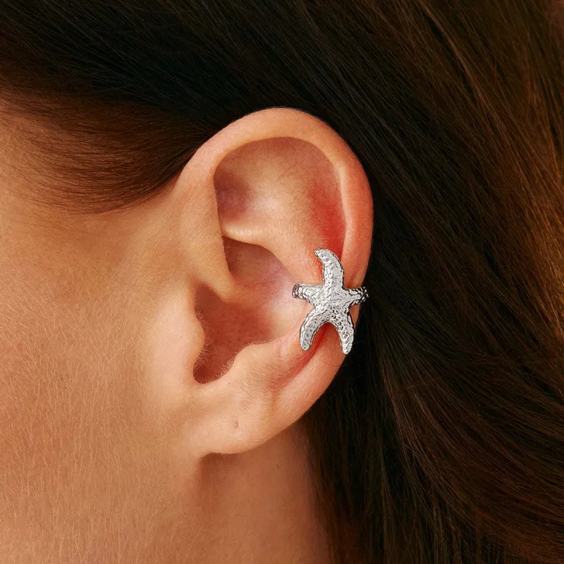 Silvertone Textured Starfish Ear Cuff made by Zulily