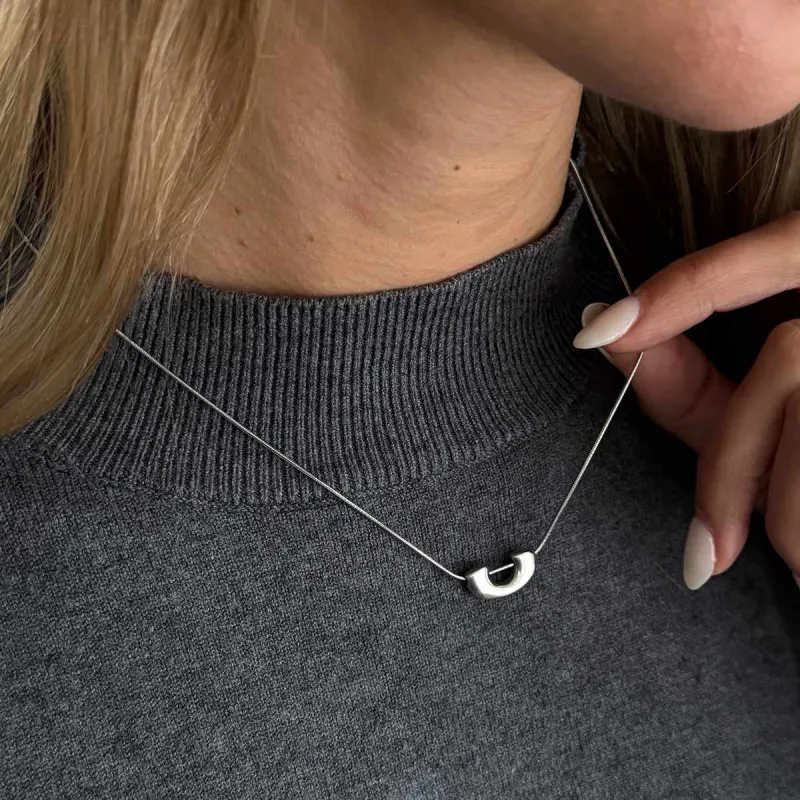 Silvertone U-Shape Pendant Necklace made by Zulily