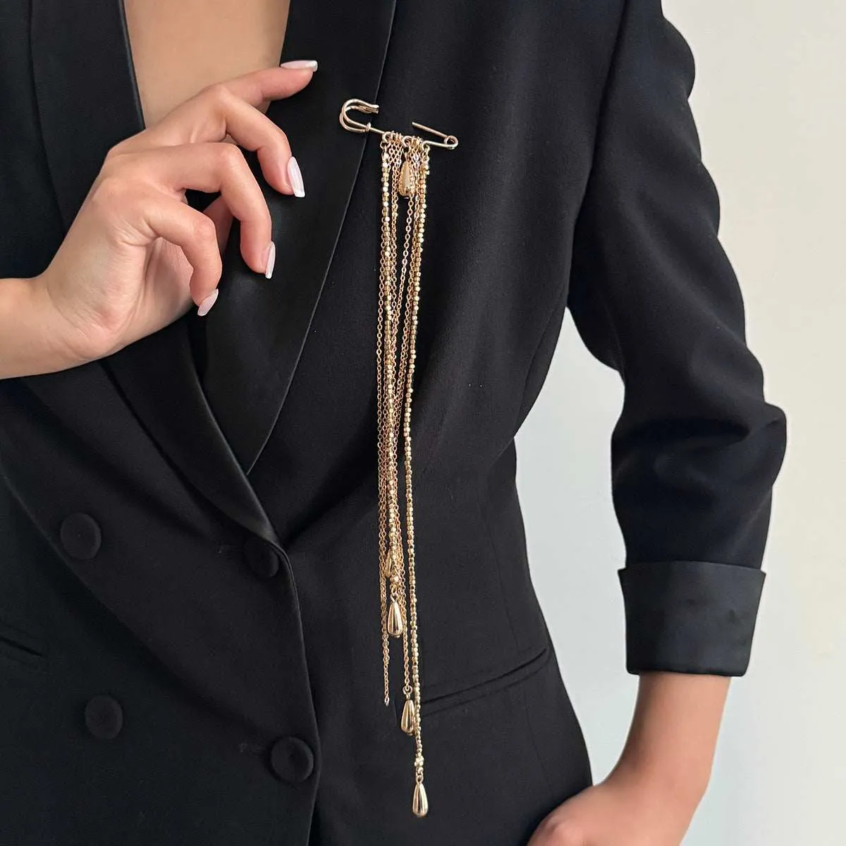 Goldtone Drop Tassel Pin Brooch sold by Zulily