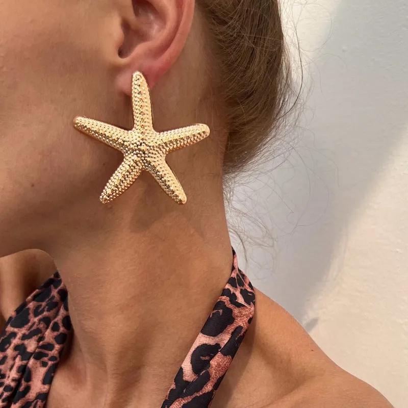 Goldtone Starfish Statement Stud Earrings made by Zulily