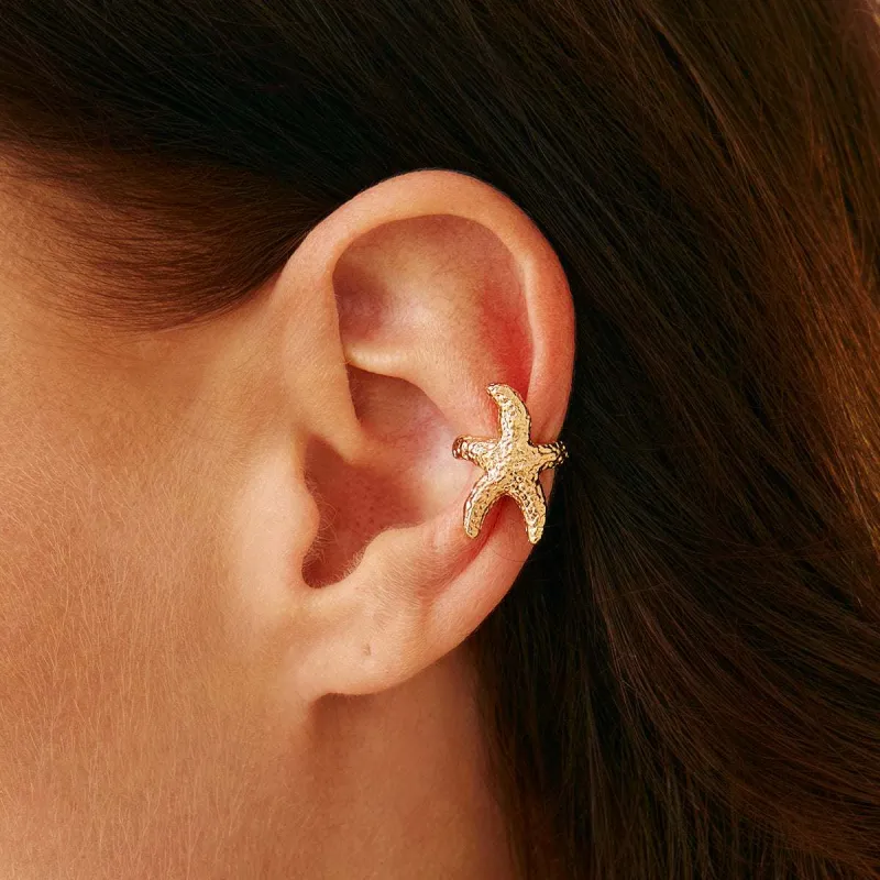 Goldtone Textured Starfish Ear Cuff made by Zulily