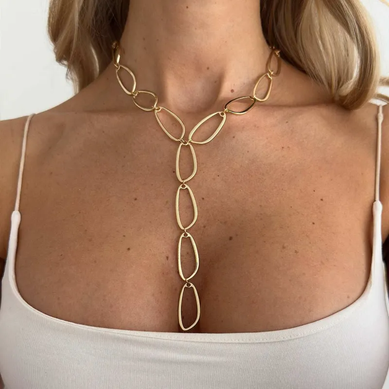 Goldtone Open Drop Lariat Necklace made by Zulily