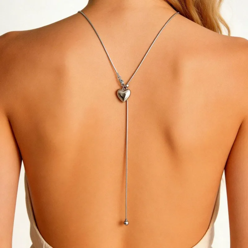 Silvertone Heart Pendant Lariat Necklace made by Zulily