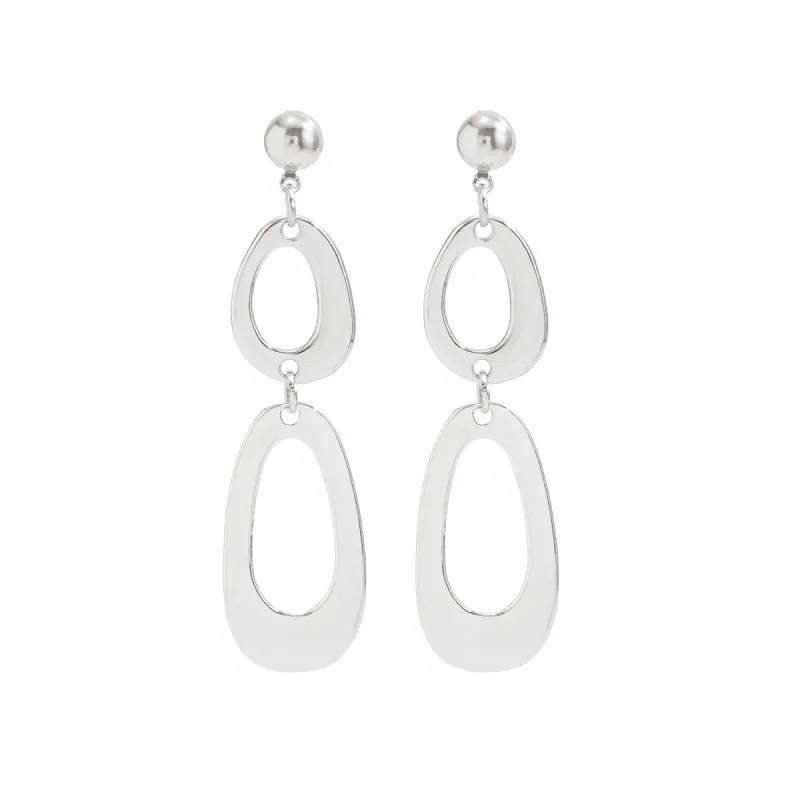 Silvertone Open Tiered Drop Dangle Earrings made by Zulily