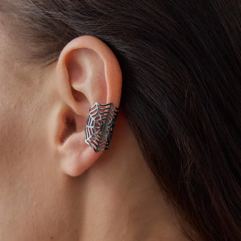 Blacktone Spider Web Ear Cuff made by Zulily