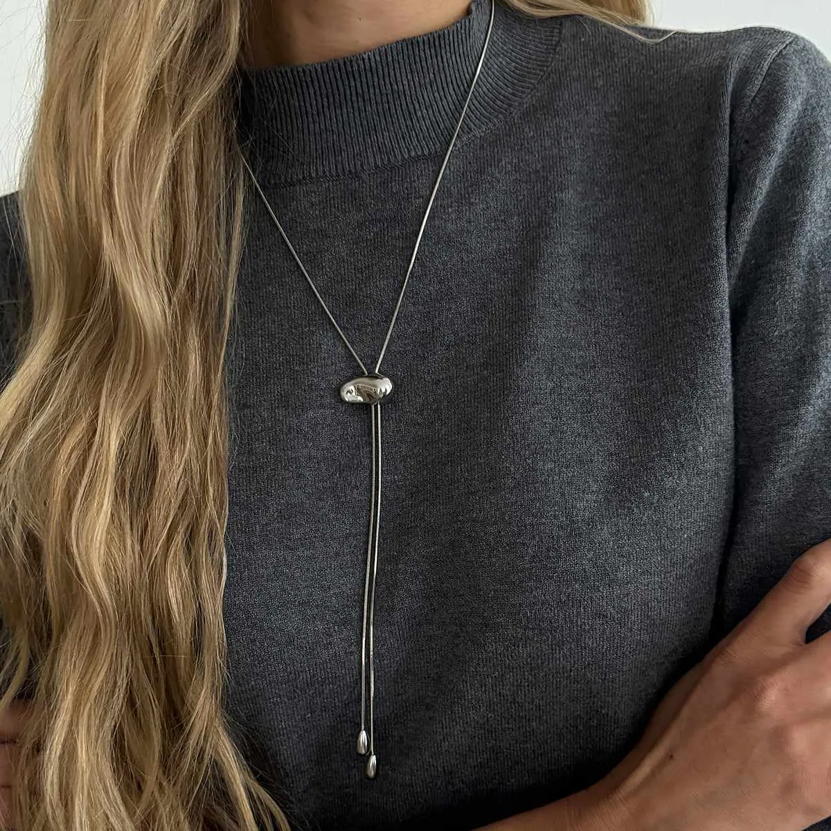Silvertone Drop Tassel Lariat Necklace sold by Zulily