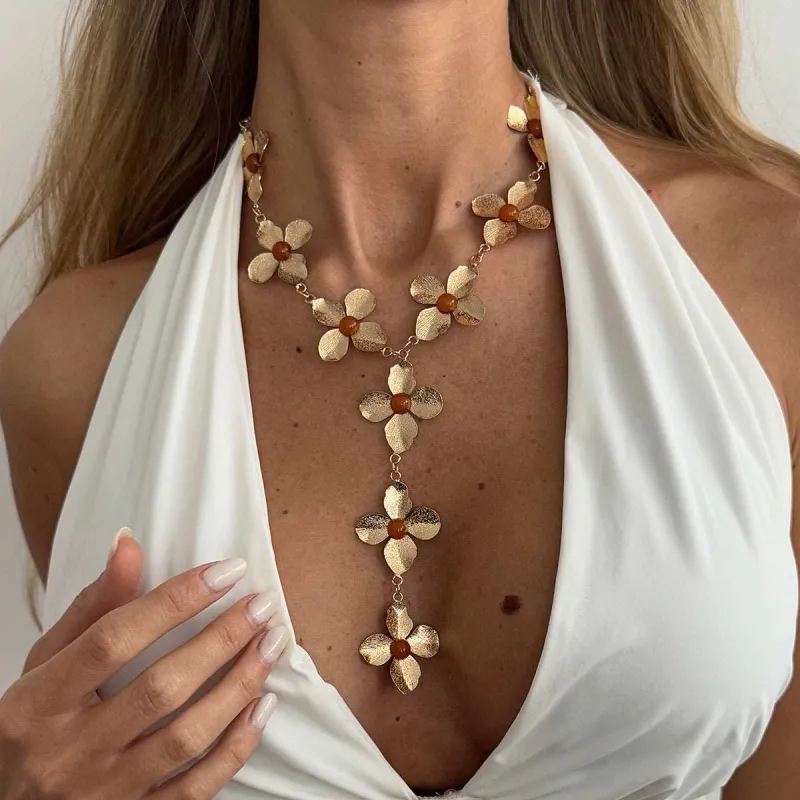 Resin & Goldtone Flower Statement Y-Necklace made by Zulily