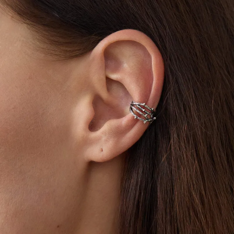 Silvertone Rattan Layered Ear Cuff made by Zulily