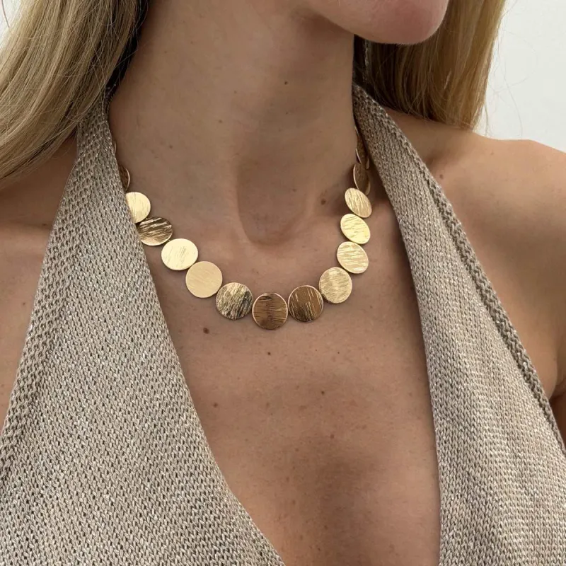 Goldtone Disc Chain Necklace made by Zulily