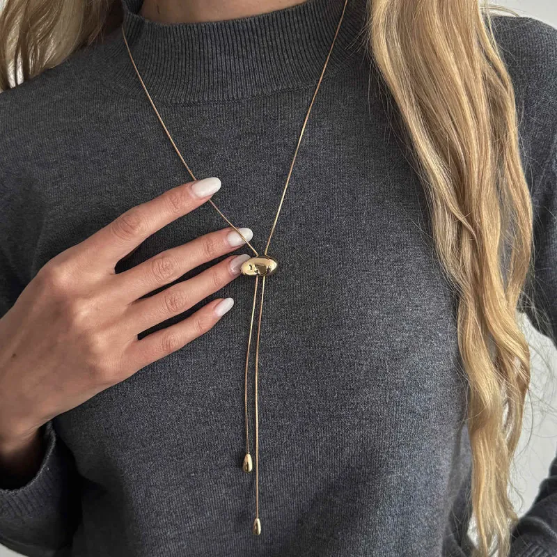 Goldtone Drop Tassel Lariat Necklace made by Zulily