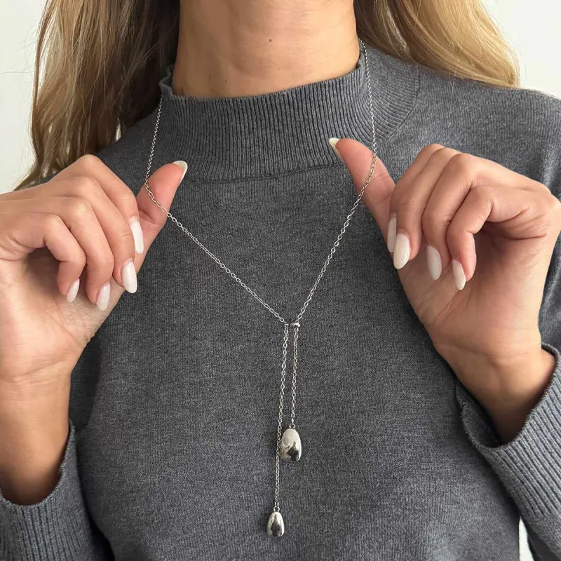 Silvertone Dual-Drop Lariat Necklace made by Zulily