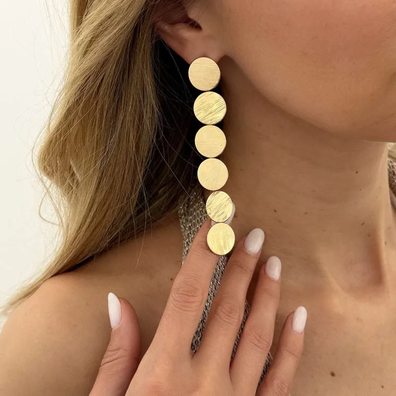 Goldtone Tiered Sequin Drop Earrings made by Zulily