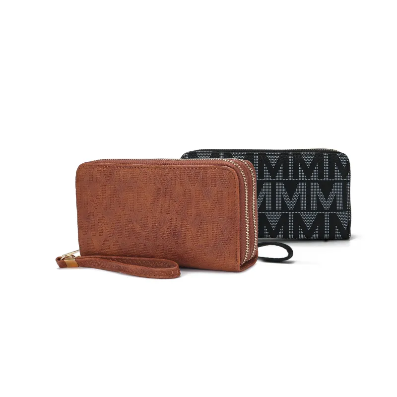 MKF Collection Women's Kathe Embossed M Signature Wallet Wristlet made by MKF Collection