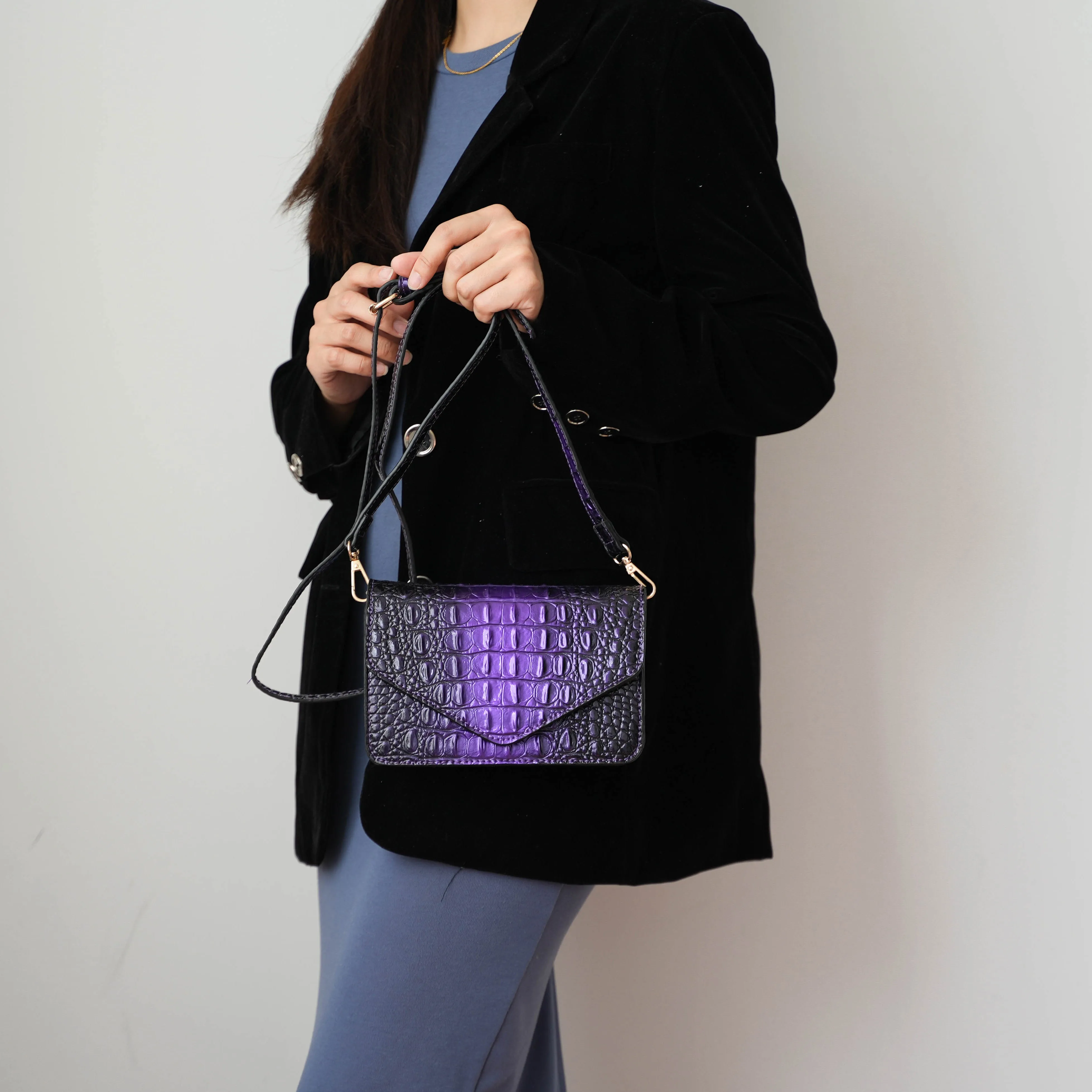 MKF Collection Women's Vanta Croc-Embossed Saddle Bag sold by Zulily product image thumbnail 2