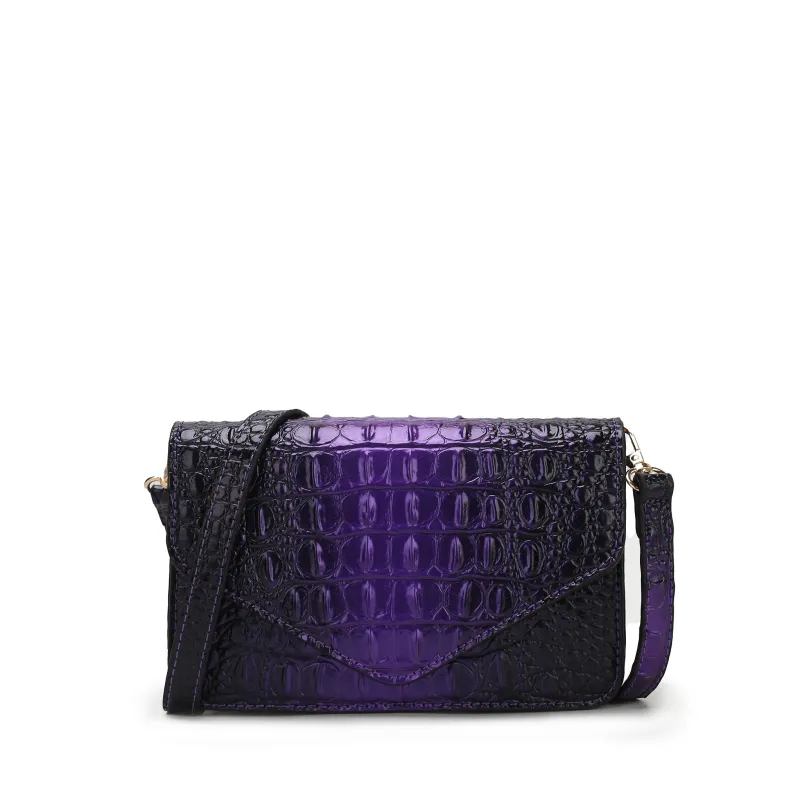 MKF Collection Women's Vanta Croc-Embossed Saddle Bag made by MKF Collection