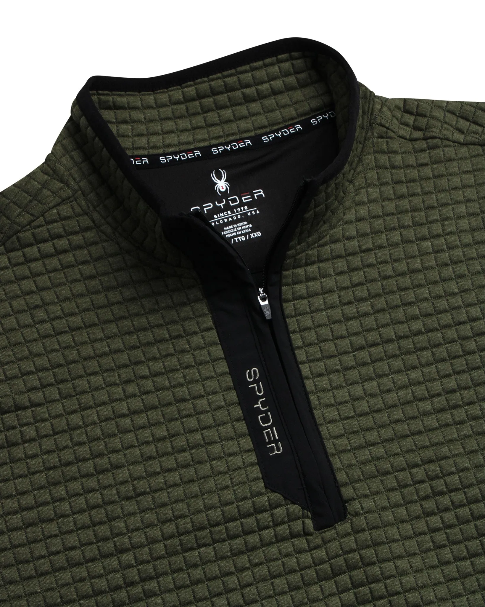 Spyder Men's Box Quilt Quarter Zip - Olive sold by Zulily product image thumbnail 3