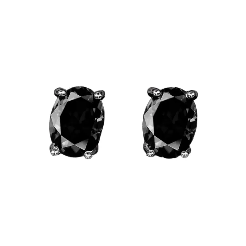 Oval Cut Cubic Zirconia Gold Stud Earrings for Women made by Leo Rosi