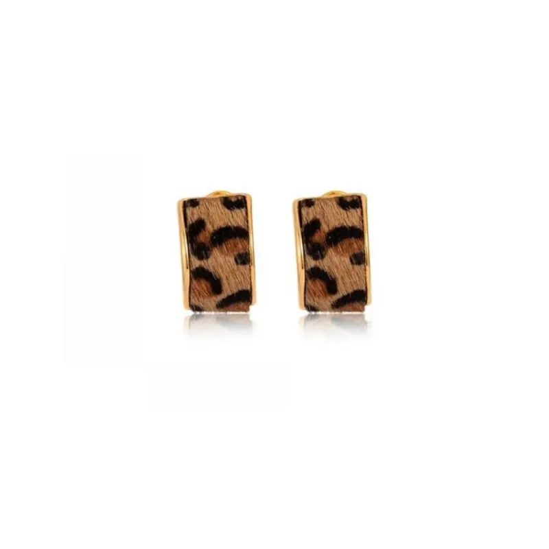 Leopard Print Hoop Earrings made by Leo Rosi
