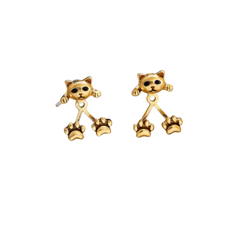 Cat Split Stud Earrings made by Leo Rosi
