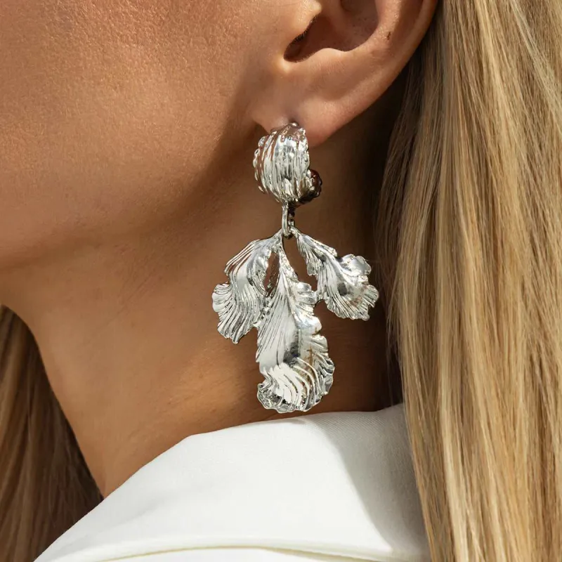 Silvertone Botanical Dangle Earrings made by Zulily