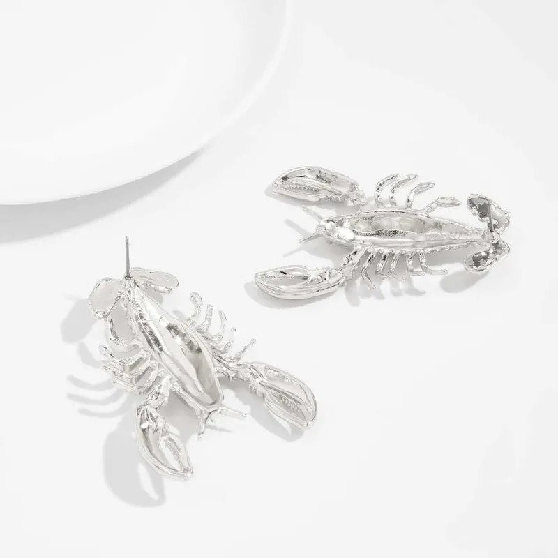 Silvertone Lobster Dangle Earrings made by Zulily