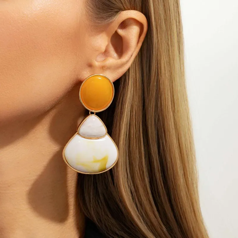 Resin & Goldtone Shell Dangle Earrings made by Zulily