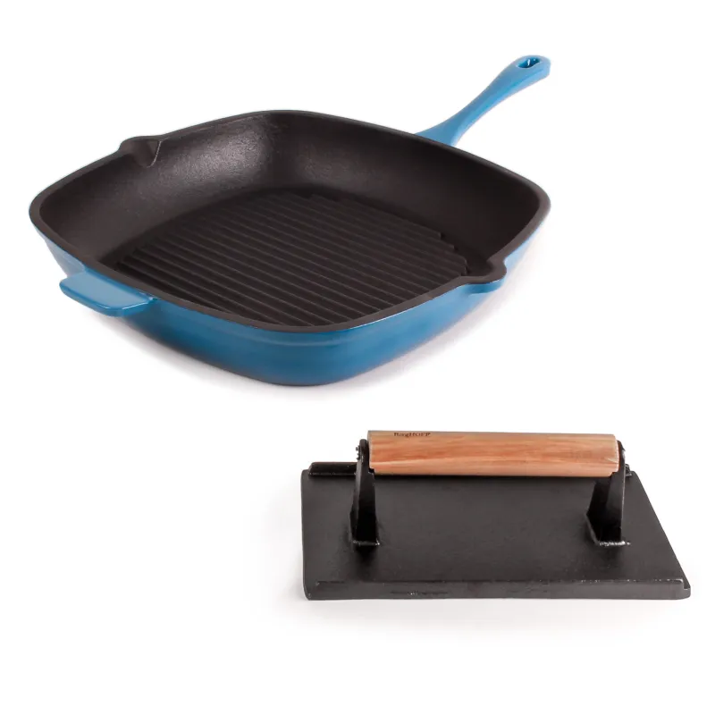 BergHOFF Neo 2pc Cast Iron 11" Grill Pan with Steak Press made by Zulily
