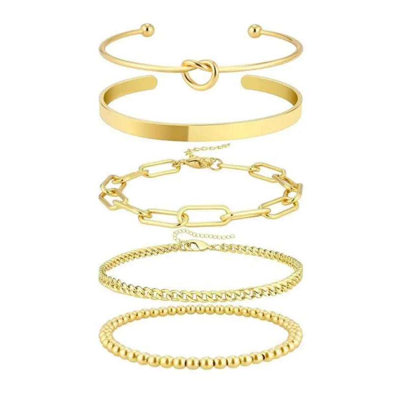 Trendy Layered Bracelet Set for Women made by Leo Rosi