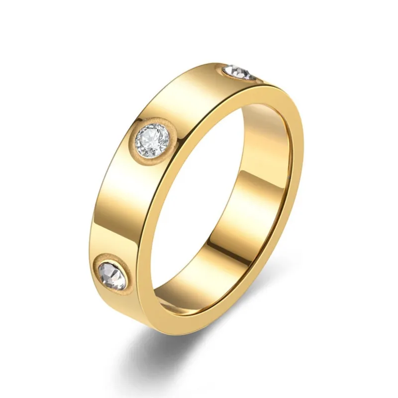 Classic Sparkling Stud Band Ring made by Leo Rosi