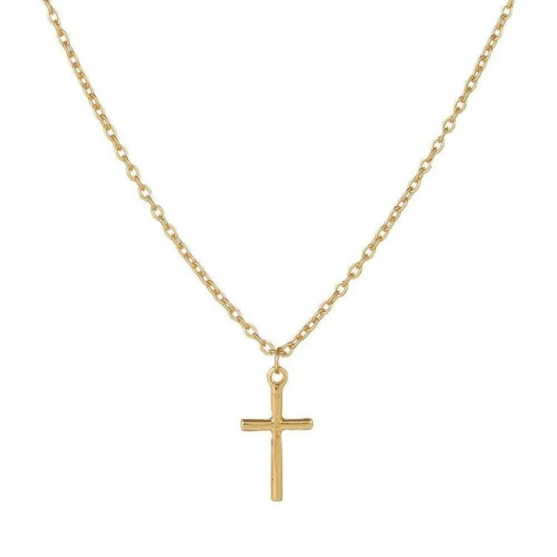 Dainty Cross Pendant Necklace Minimalist Religious Jewelry for Women made by Leo Rosi