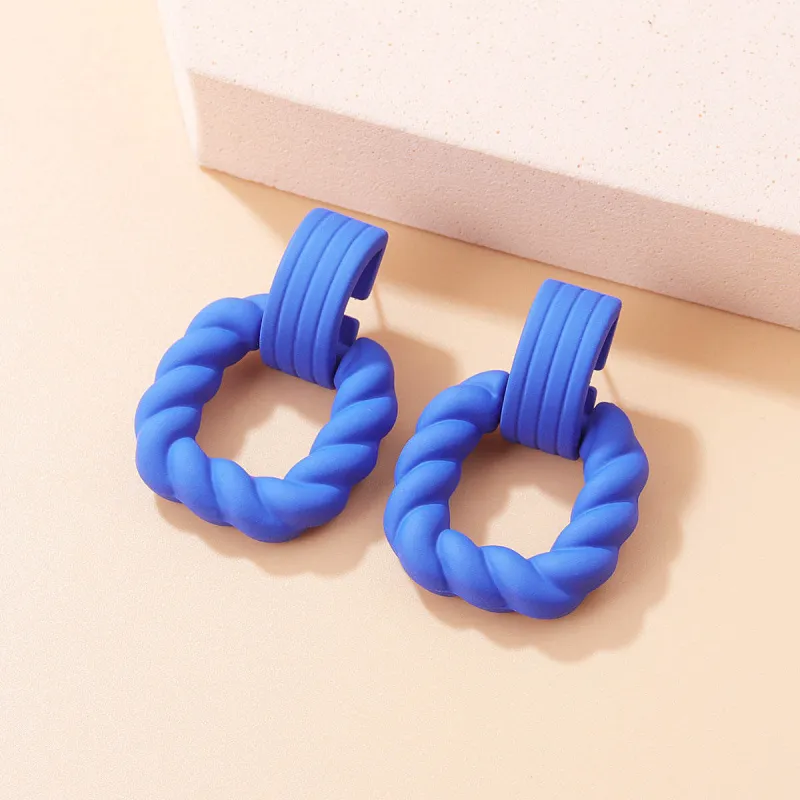 Blue Resin & Silvertone Twine Square Drop Earrings made by Zulily
