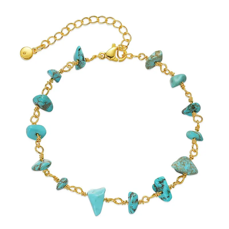 Blue Turquoise & Goldtone Bracelet made by Zulily